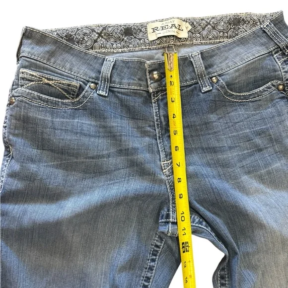 Ariat Women's R.E.A.L. Icon Mid Rise Straight Leg Jeans 33x30 - Picture 8 of 15